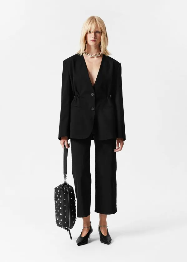 and Other Stories Collarless Blazer Black Women Blazers and Waistcoats