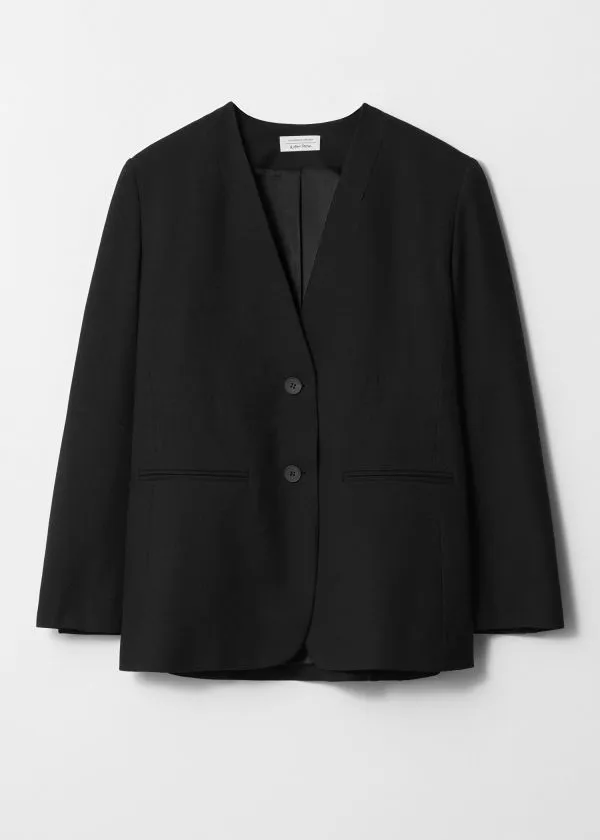 and Other Stories Collarless Blazer Black Women Blazers and Waistcoats