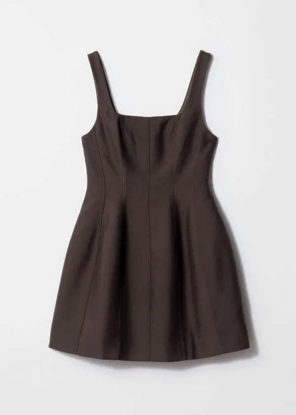 and Other Stories Corset Mini Dress Dark Brown Women Dresses