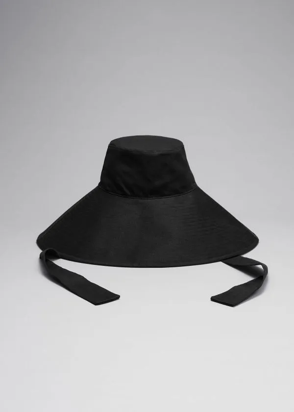 and Other Stories Cotton Canvas Sun Hat Black Women Headwear