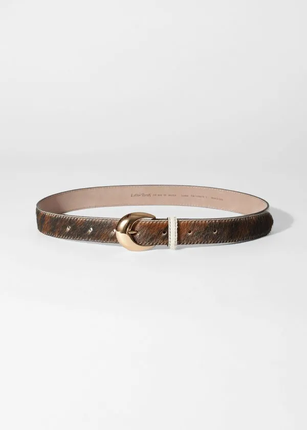 and Other Stories CowPrint Pony Hair Belt Brown Women Belts