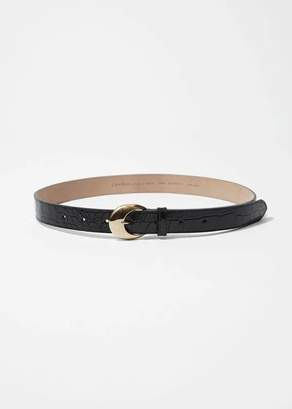 and Other Stories CrescentBuckle Leather Belt Black Women Belts