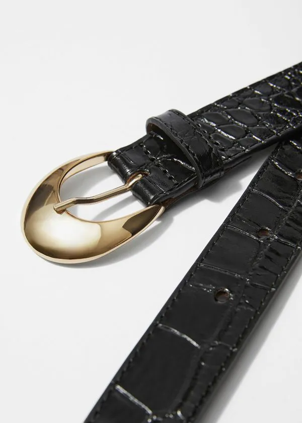 and Other Stories CrescentBuckle Leather Belt Black Women Belts and Other Stories CrescentBuckle Leather Belt Black Women Belts