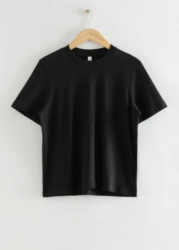 and Other Stories Crewneck TShirt Black Women Tops and Tshirts