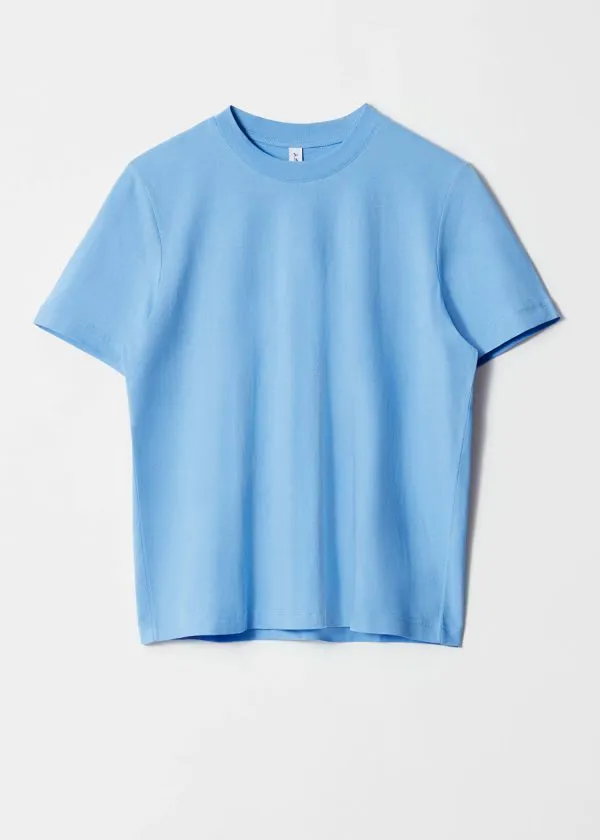 and Other Stories Crewneck TShirt Mid Blue Women Tops and Tshirts