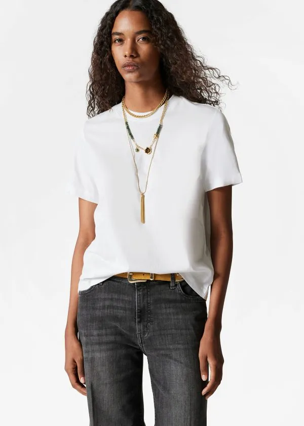 and Other Stories Crewneck TShirt White Women Tops and Tshirts