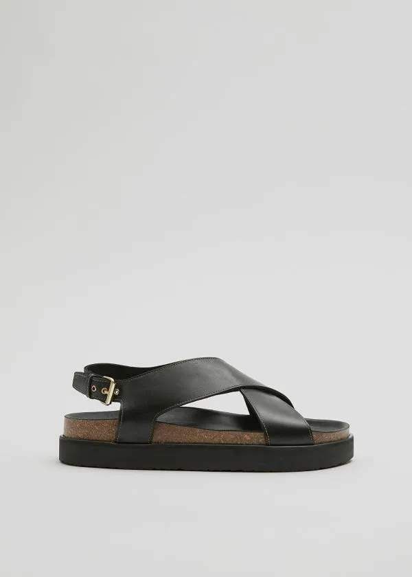 and Other Stories CrissCross Leather Sandals Black Women Sandals