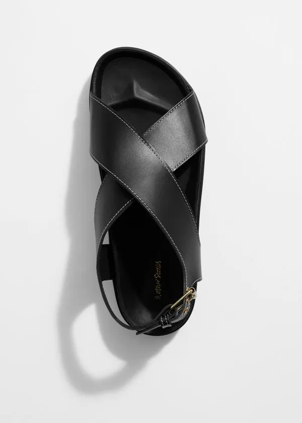 and Other Stories CrissCross Leather Sandals Black Women Sandals