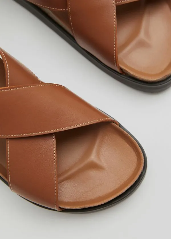 and Other Stories CrissCross Leather Sandals Cognac Women Sandals