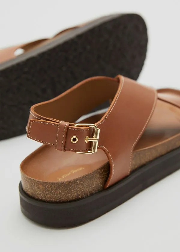 and Other Stories CrissCross Leather Sandals Cognac Women Sandals