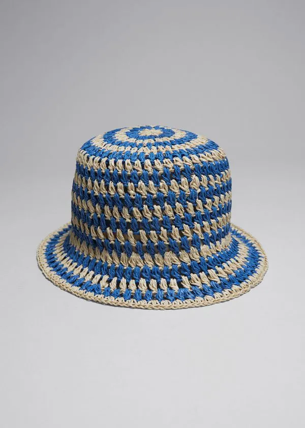 and Other Stories Crochet Straw Hat Blueandstraw Women Headwear