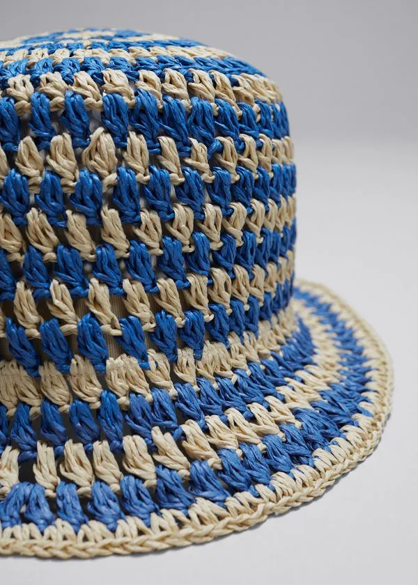 and Other Stories Crochet Straw Hat Blueandstraw Women Headwear and Other Stories Crochet Straw Hat Blueandstraw Women Headwear