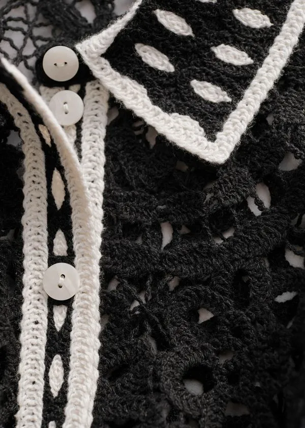 and Other Stories Crocheted Shirt Black Women Sets and Suits