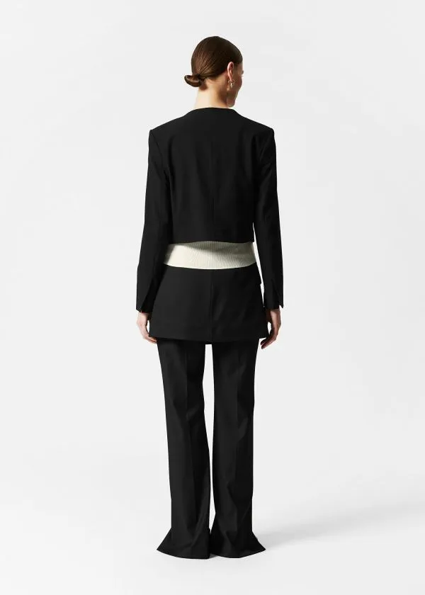 and Other Stories Cropped Collarless Blazer Black Women Jackets and Coats