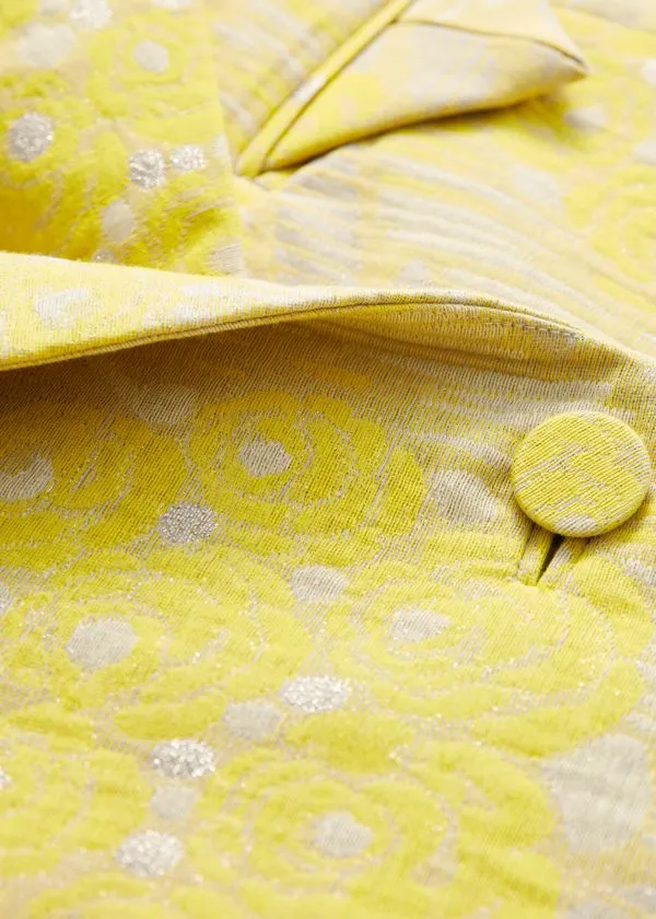 and Other Stories Cropped Jacquard Jacket Yellow Women Jackets and Coats