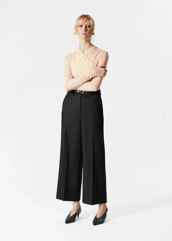 and Other Stories Cropped Tailored Trousers Black Women Trousers