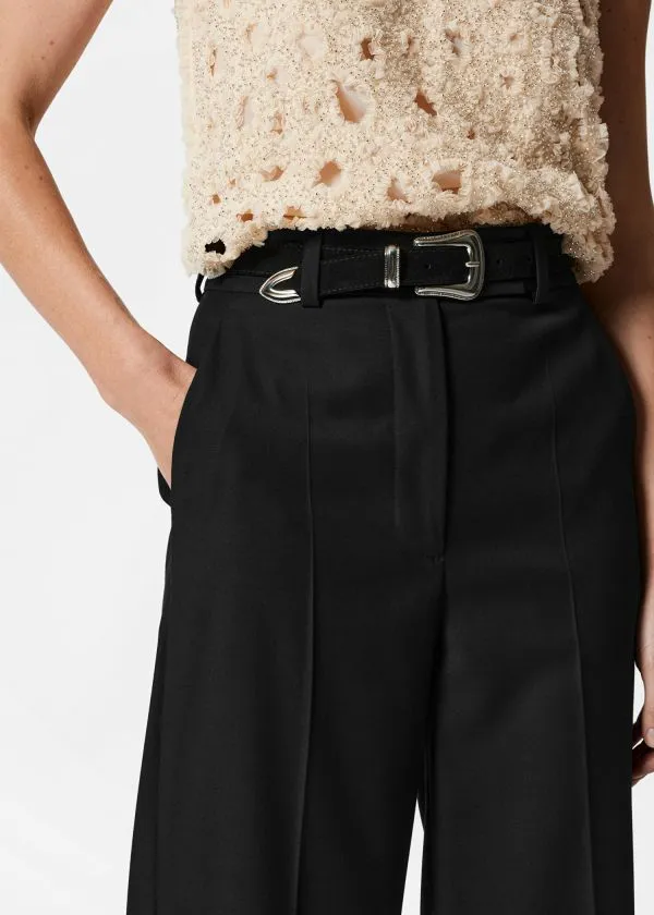 and Other Stories Cropped Tailored Trousers Black Women Trousers