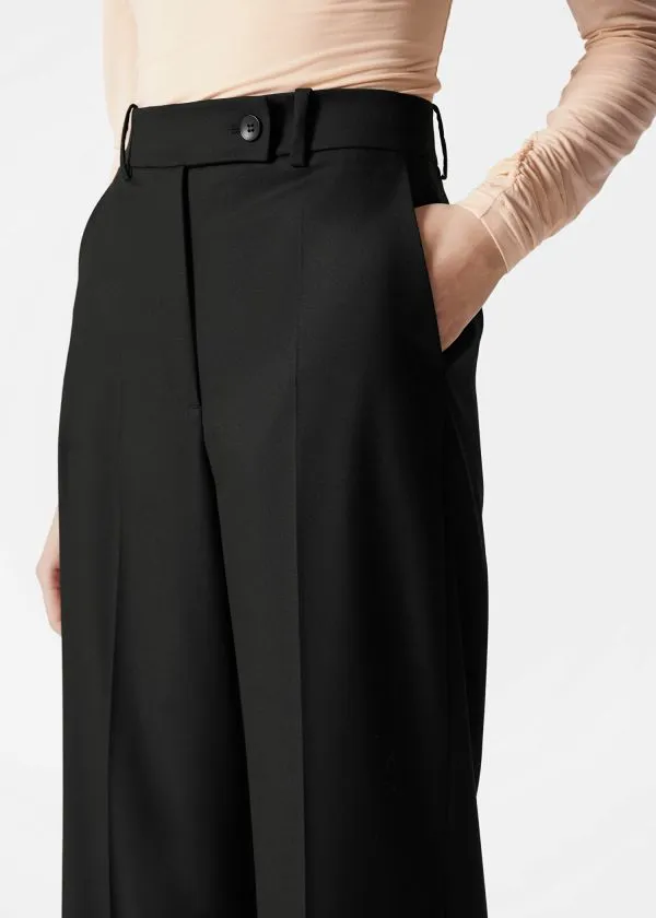 and Other Stories Cropped Tailored Trousers Black Women Trousers