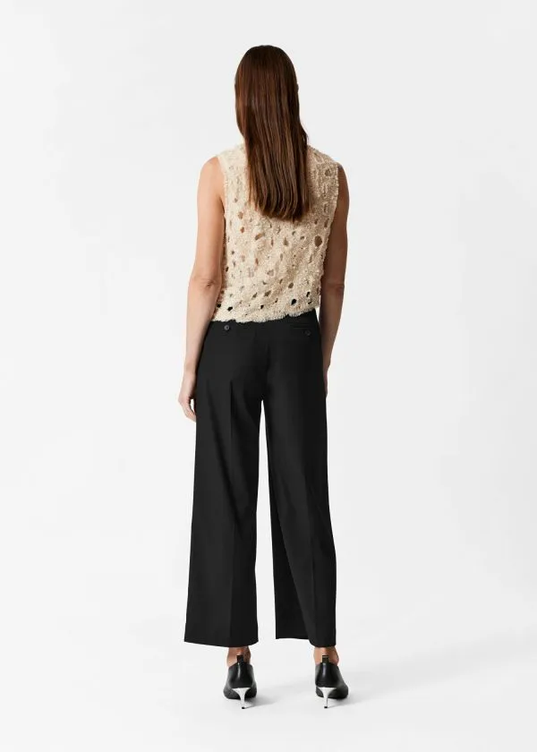 and Other Stories Cropped Tailored Trousers Black Women Trousers