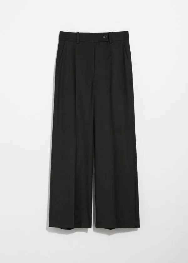 and Other Stories Cropped Tailored Trousers Black Women Trousers