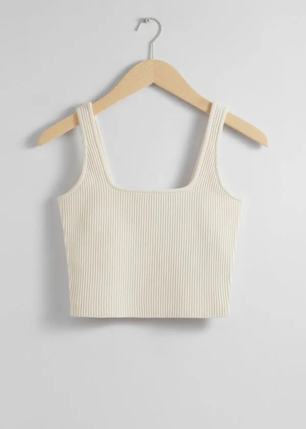 and Other Stories Cropped Top White Women Tops and Tshirts