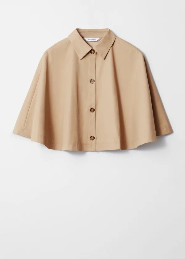 and Other Stories Cropped Trench Cape Beige Women Scarves