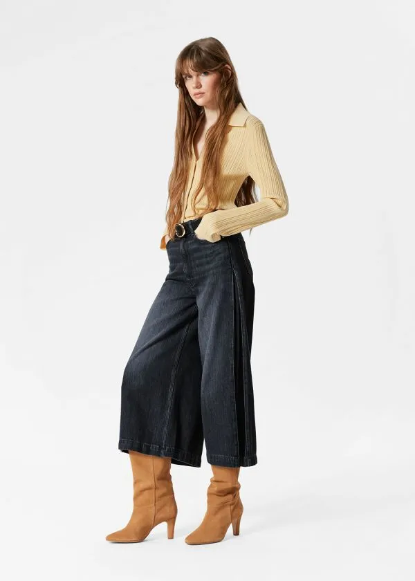 and Other Stories Cropped WideLeg Jeans Black Women Jeans