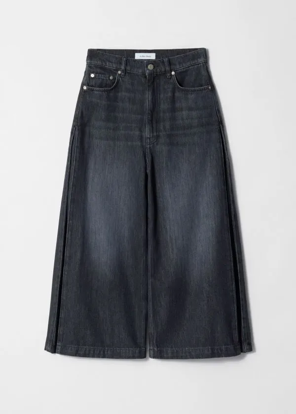and Other Stories Cropped WideLeg Jeans Black Women Jeans