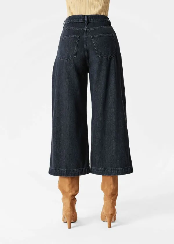 and Other Stories Cropped WideLeg Jeans Black Women Jeans