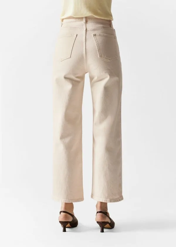 and Other Stories Cropped WideLeg Jeans Light Beige Women Jeans