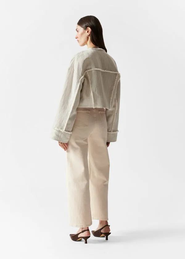 and Other Stories Cropped WideLeg Jeans Light Beige Women Jeans