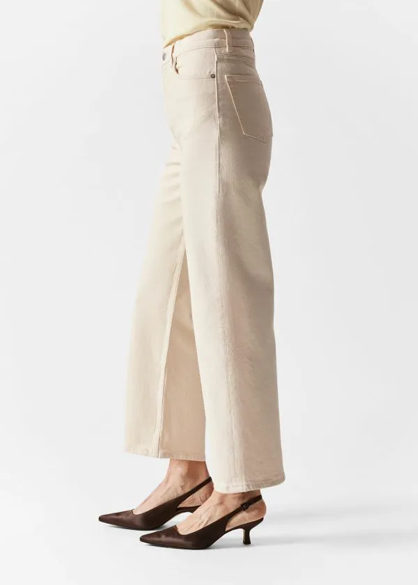 and Other Stories Cropped WideLeg Jeans Light Beige Women Jeans
