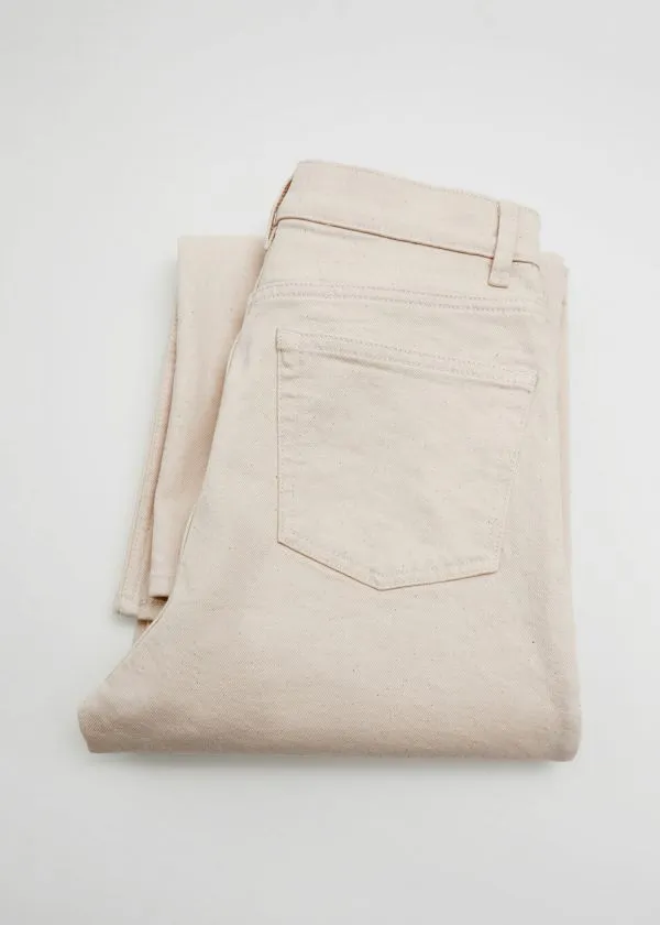 and Other Stories Cropped WideLeg Jeans Light Beige Women Jeans