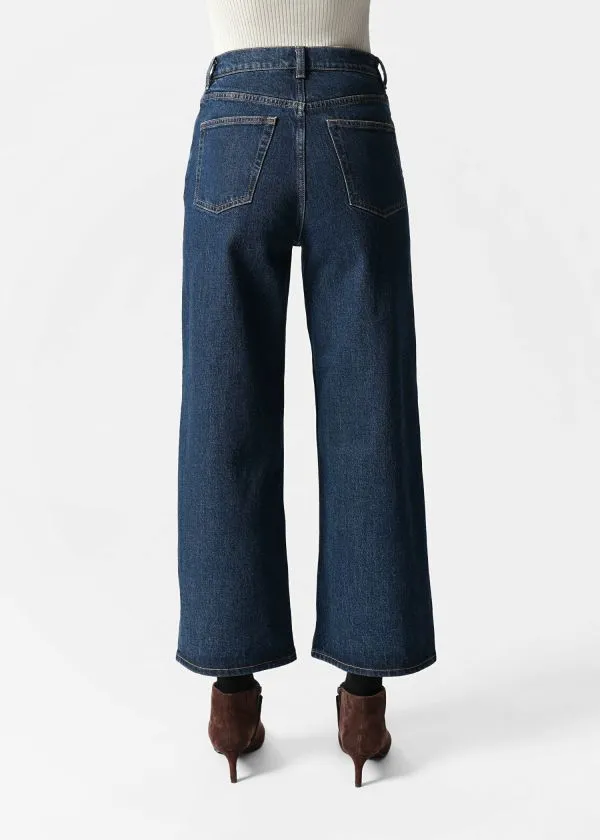 and Other Stories Cropped WideLeg Jeans Mid Blue Women Jeans