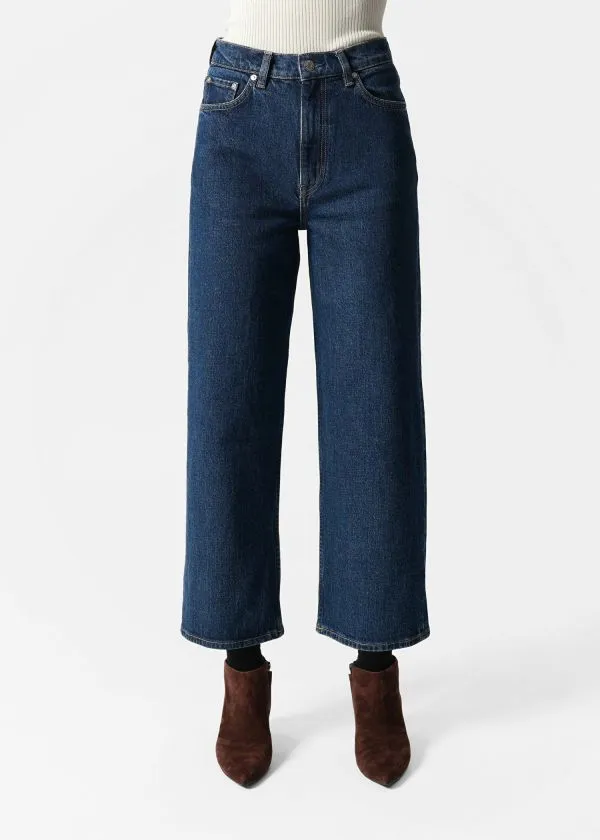 and Other Stories Cropped WideLeg Jeans Mid Blue Women Jeans