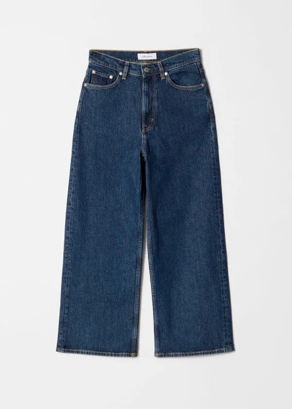 and Other Stories Cropped WideLeg Jeans Mid Blue Women Jeans
