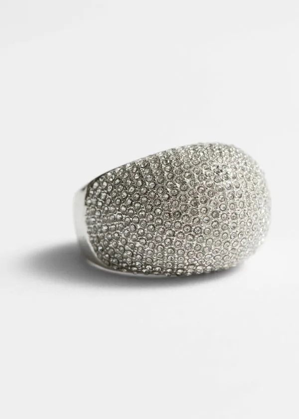and Other Stories Crystal Dome Ring Silver Women Rings