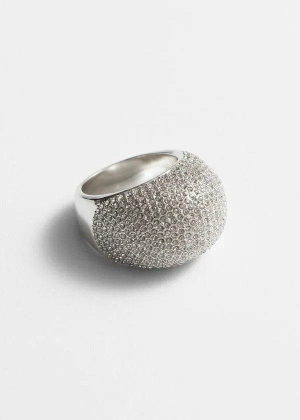 and Other Stories Crystal Dome Ring Silver Women Rings