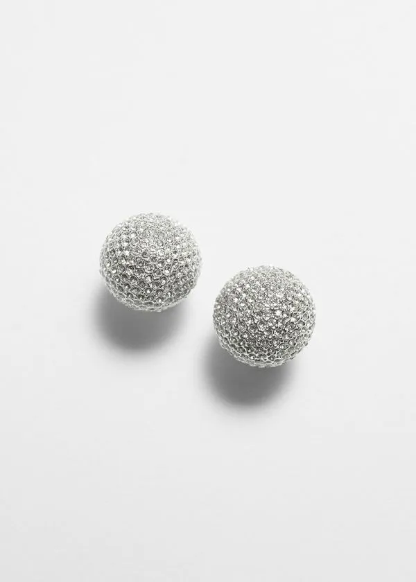 and Other Stories Crystal Encrusted Earrings Silver Women Earrings