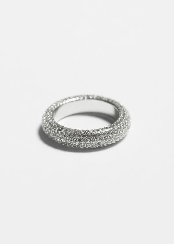 and Other Stories Crystal Encrusted Ring Silver Women Rings