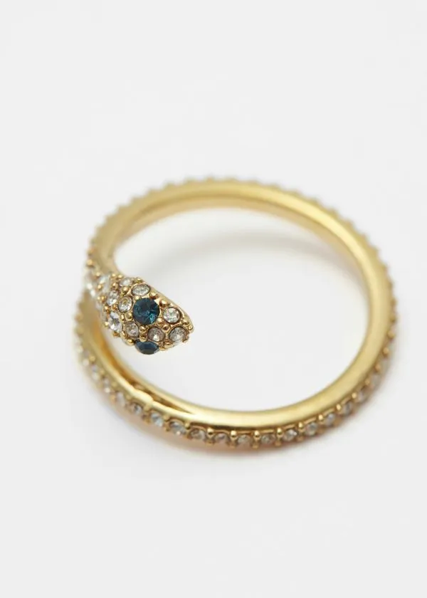 and Other Stories Crystal Snake Ring Gold Women Rings