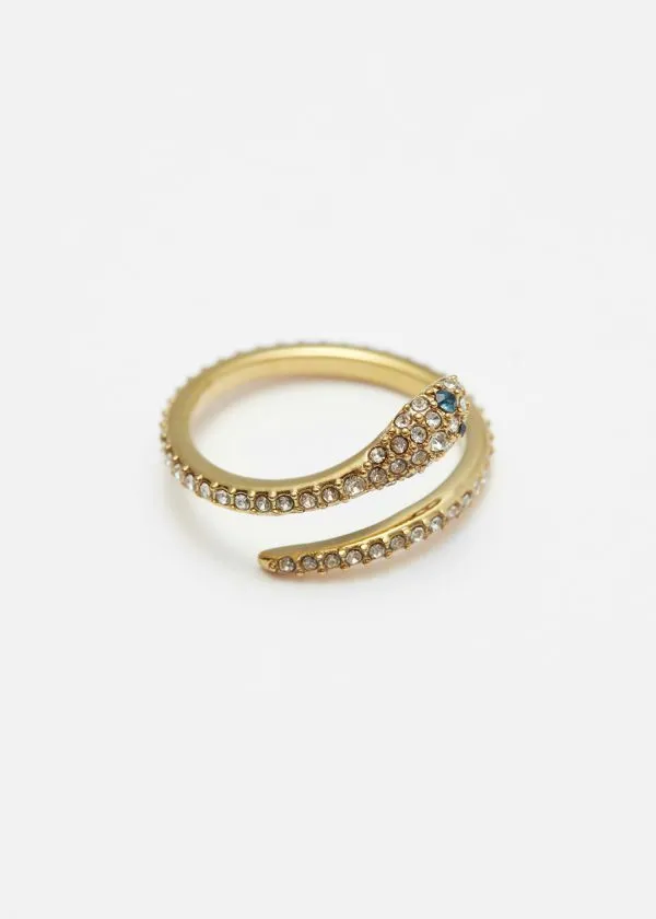and Other Stories Crystal Snake Ring Gold Women Rings