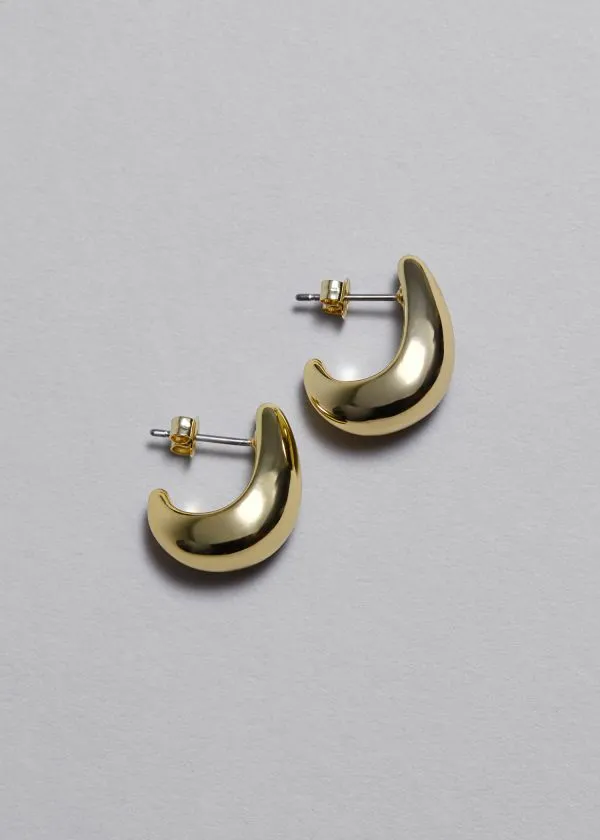 and Other Stories Curved Earrings Gold Women Earrings
