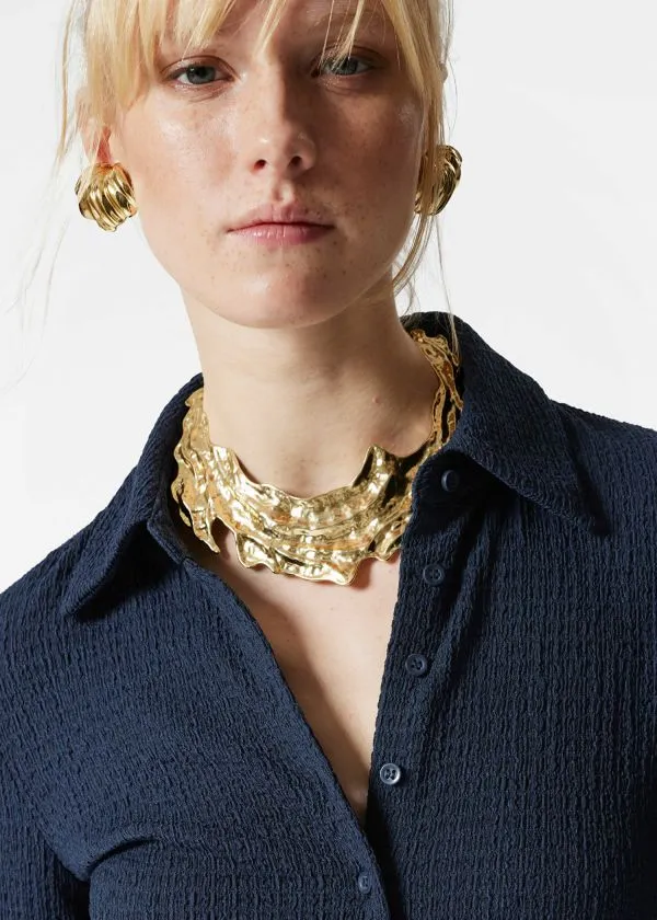 and Other Stories Curved Shell Earrings Gold Women Earrings
