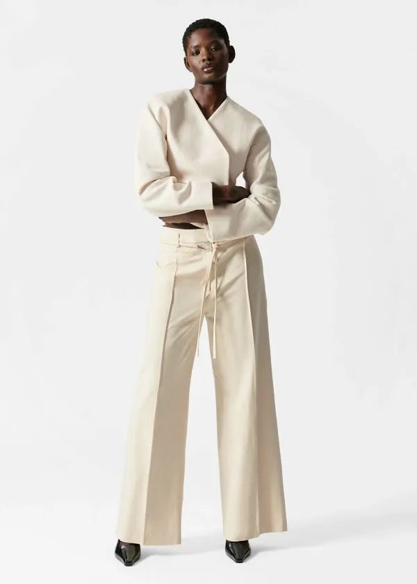 and Other Stories DecoBuckle Tailored Trousers Ecru Women Trousers