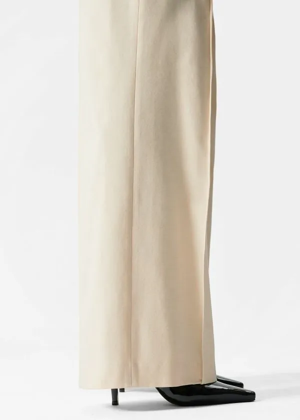 and Other Stories DecoBuckle Tailored Trousers Ecru Women Trousers and Other Stories DecoBuckle Tailored Trousers Ecru Women Trousers