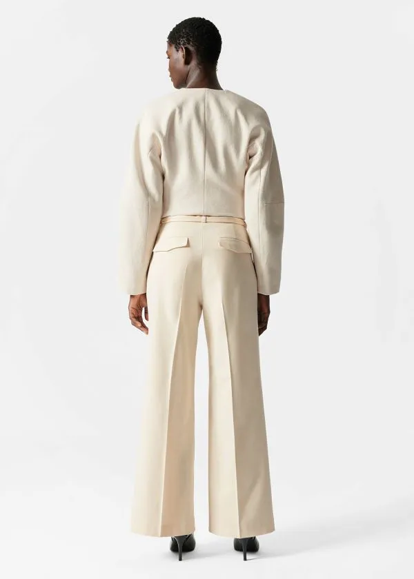 and Other Stories DecoBuckle Tailored Trousers Ecru Women Trousers and Other Stories DecoBuckle Tailored Trousers Ecru Women Trousers