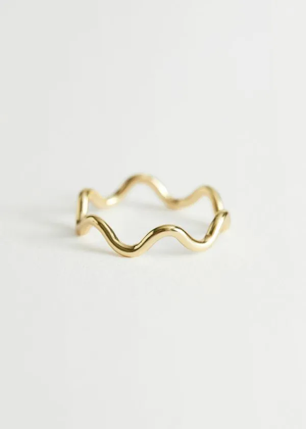 and Other Stories Delicate Wavy Ring Gold Women Rings