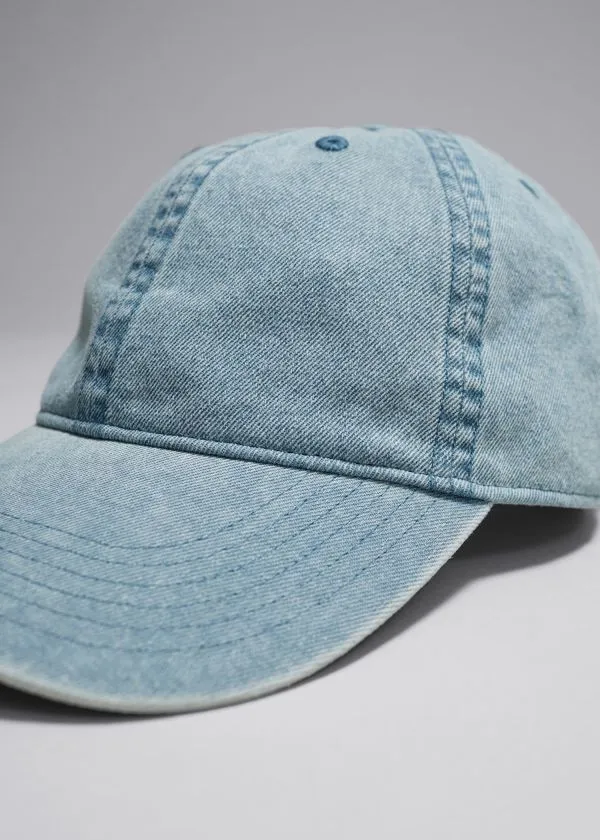 and Other Stories Denim Baseball Cap Blue Women Headwear and Other Stories Denim Baseball Cap Blue Women Headwear
