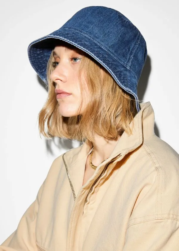 and Other Stories Denim Bucket Hat Indigo Women Headwear and Other Stories Denim Bucket Hat Indigo Women Headwear